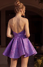 Bow Front Jacquard Mini Dress 52120 - Image 9