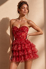 Tiered skirt floral dress