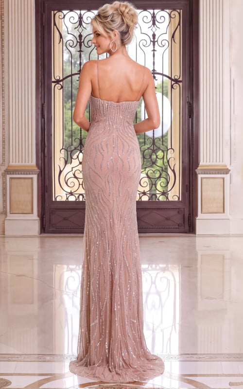 back of sheath embellished dress 52280