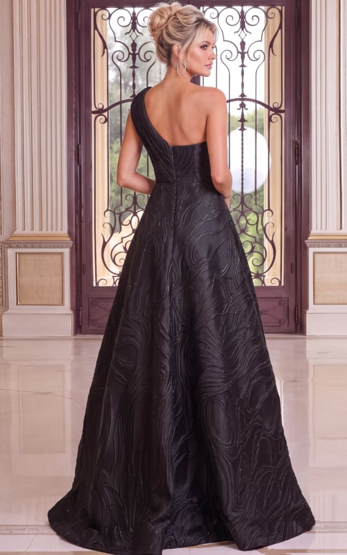 back of one shoulder a line dress 52358