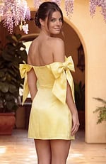 back view of fitted prom dress with open back and slim silhouette