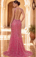 Beaded Mermaid Gown with High Slit 52442 - Image 2