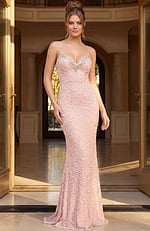 Blush Pink Beaded Mermaid Prom Dress 52671 - Image 4
