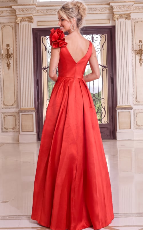 back of red taffeta dress 53137