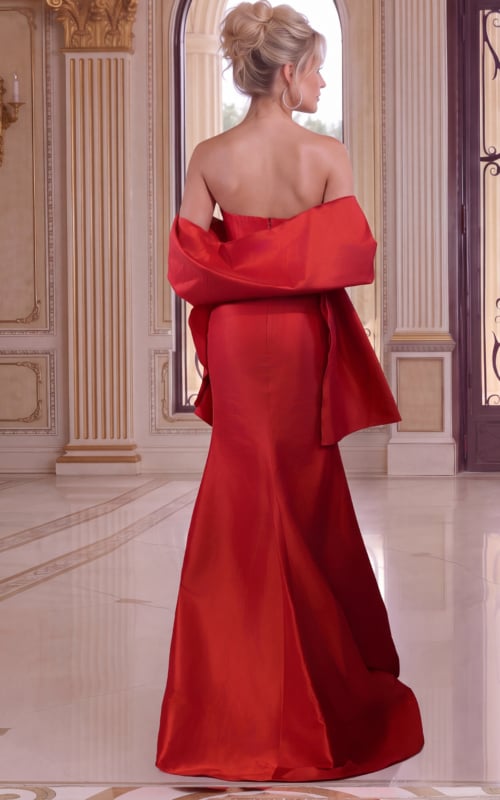 ruffled strapless evening dress 53285