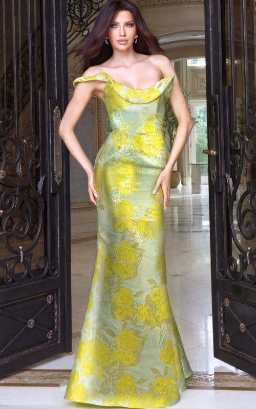 print off the shoulder mermaid dress 53508