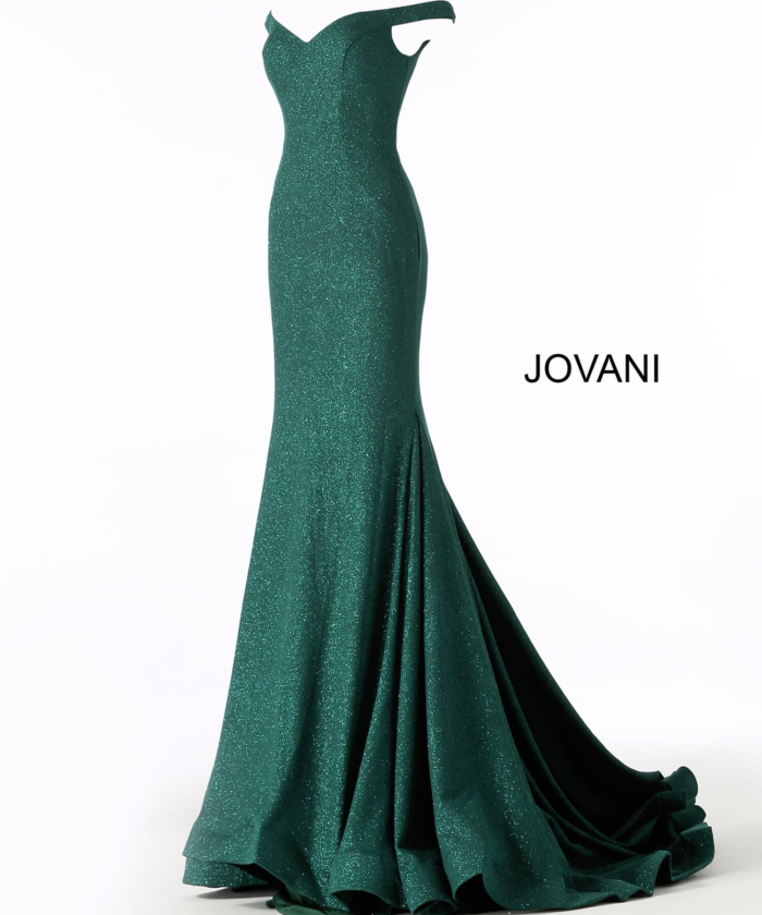 Model wearing Jovani 55187 hunter dress