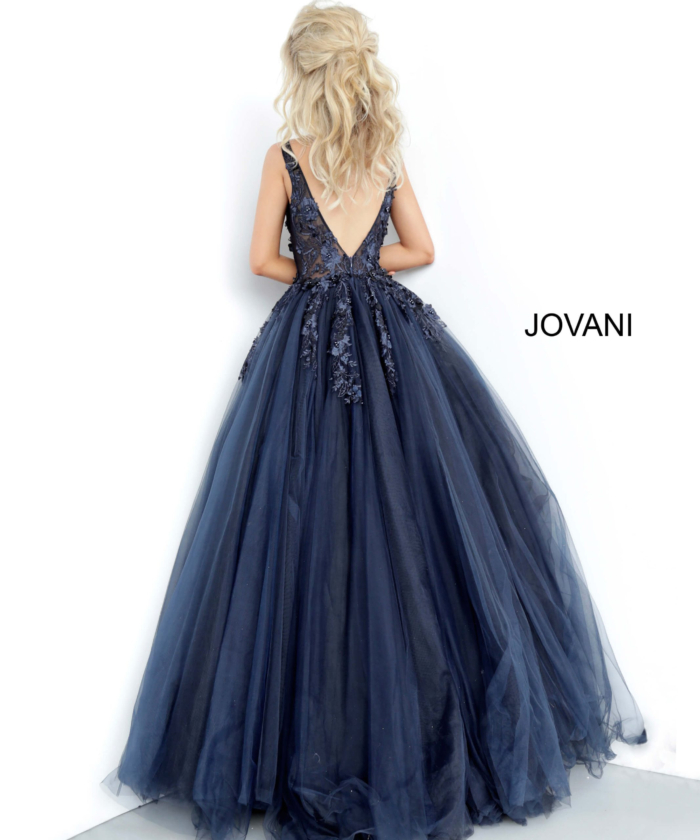 Jovani 55634 Red Floral Appliques Dress 2023
