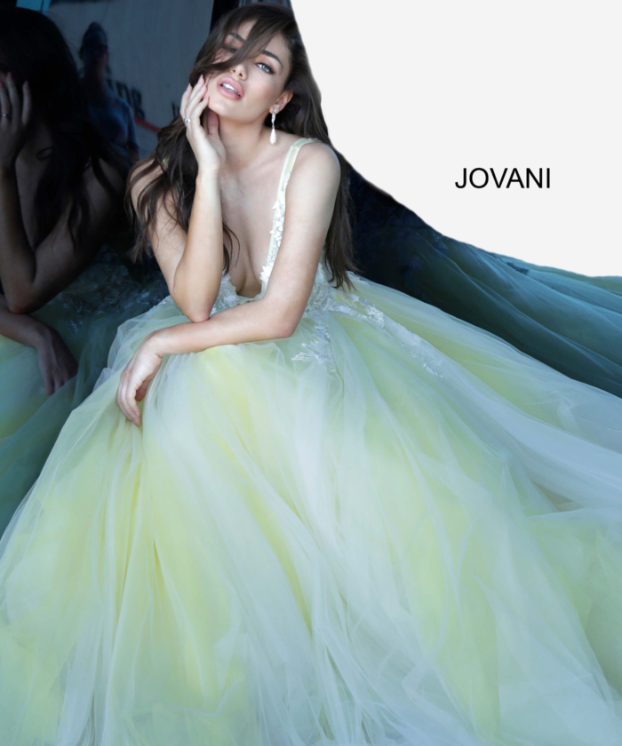 Jovani 55634 Red Floral Appliques Dress 2023