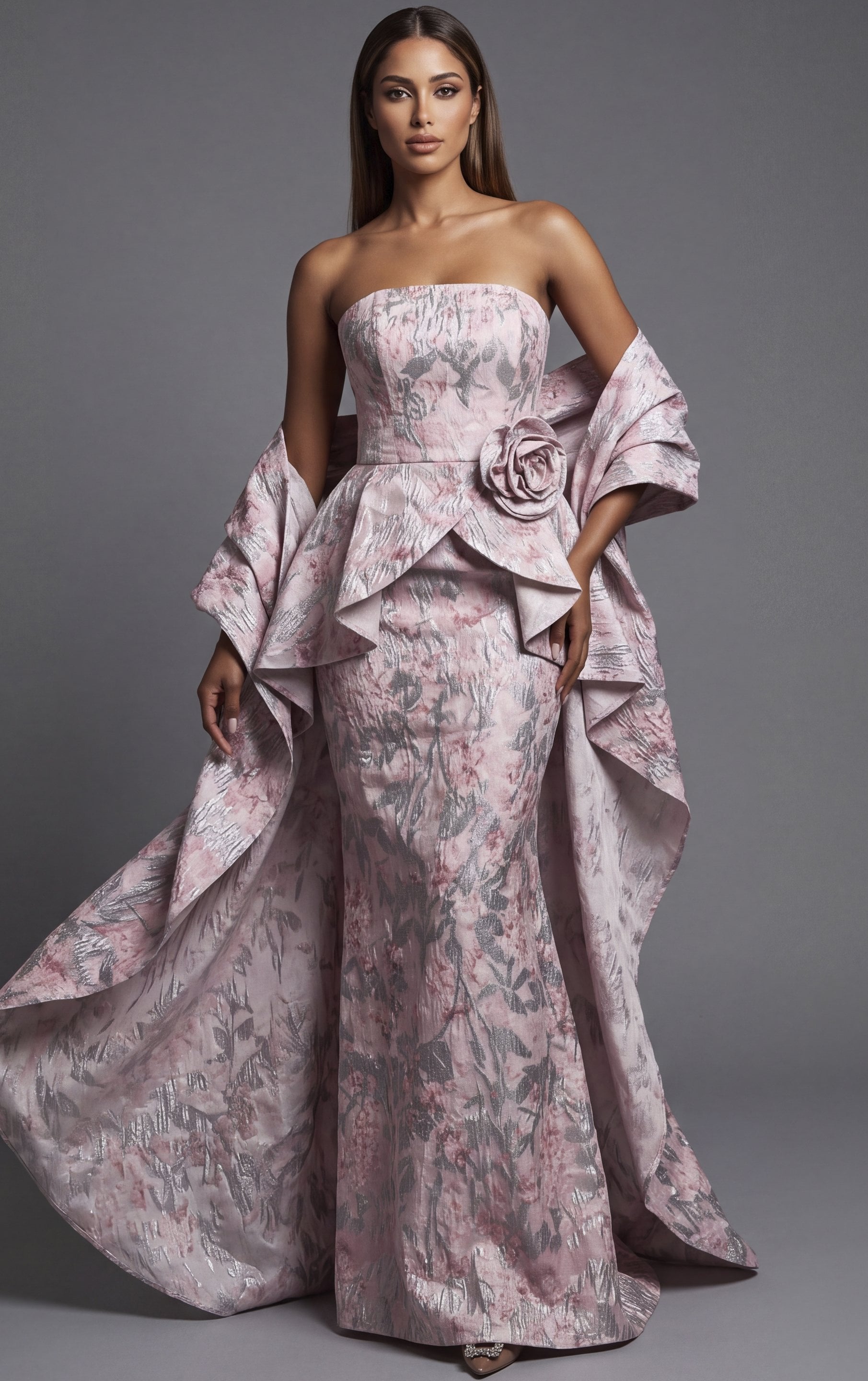pale pink Jovani 55659 front, waist rose