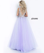 Lilac Jovani 65379 ballgown with a stunning low back.