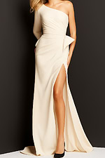 Ivory ruched bodice dress 06998