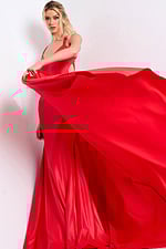 hatler neckline red dress 48291