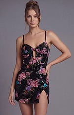 Floral Sequin Spaghetti Strap Mini Dress 49235 - Image 6
