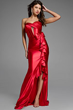 Satin dress with corset back