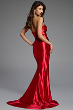 Strapless gown with ruffle detail