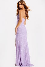 back of sequin purple dress D5600