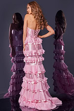 metallic pink layered dress D5995