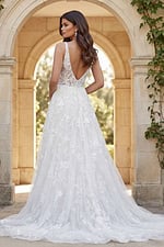 Jovani JB07147 Ivory Embellished Spaghetti Strap Bridal Ballgown - Image 2