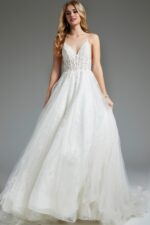 Ivory Spaghetti Strap Tulle Ballgown JB07647 | Jovani