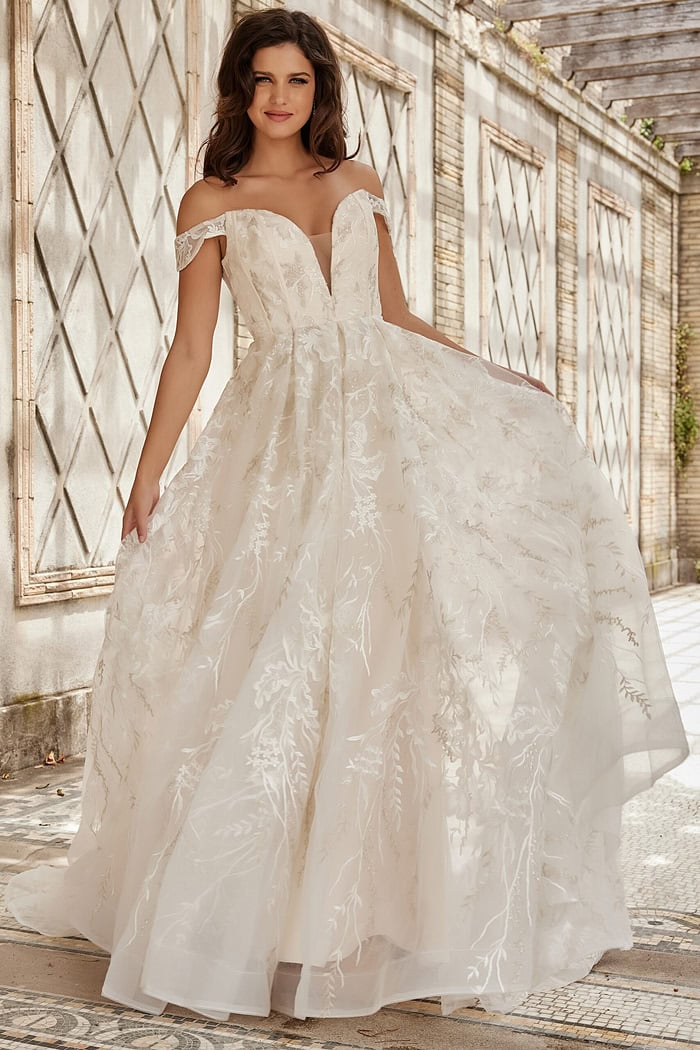 Ivory off the Shoulder Wedding Dress JB220001 | Jovani
