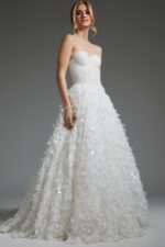 Off White Pailette Skirt Strapless Bridal Gown JB26295 | Jovani