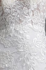 Off White Spaghetti Straps Floral Embroidered Dress JB37538 - Image 3