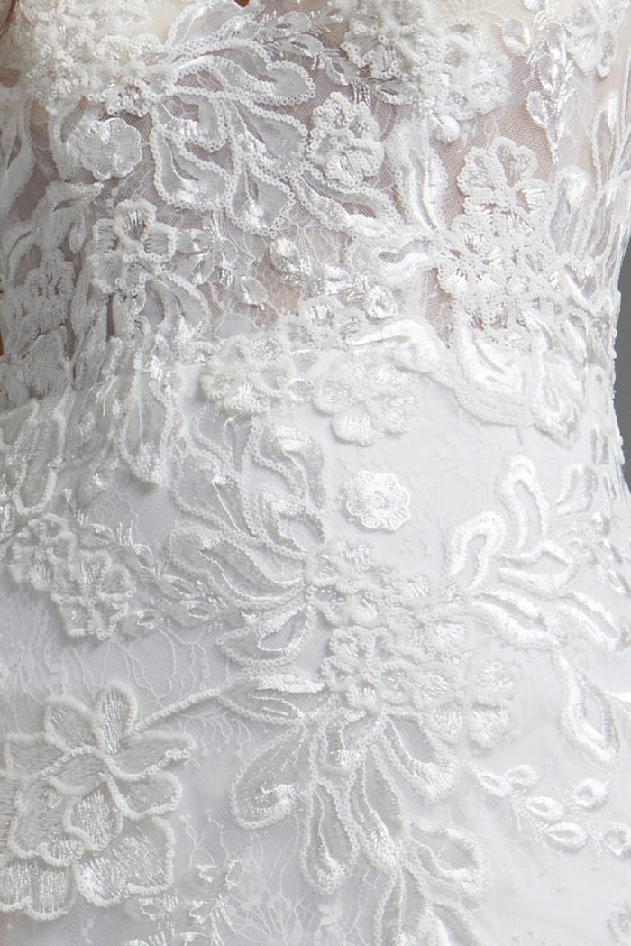 Off White Spaghetti Straps Floral Embroidered Dress JB37538