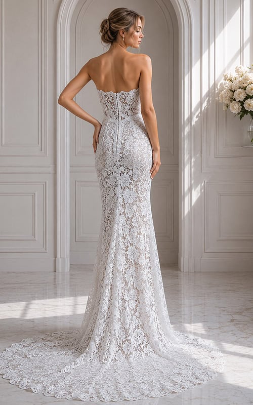 All-over floral lace silhouette designed to contour the body with timeless sophistication.