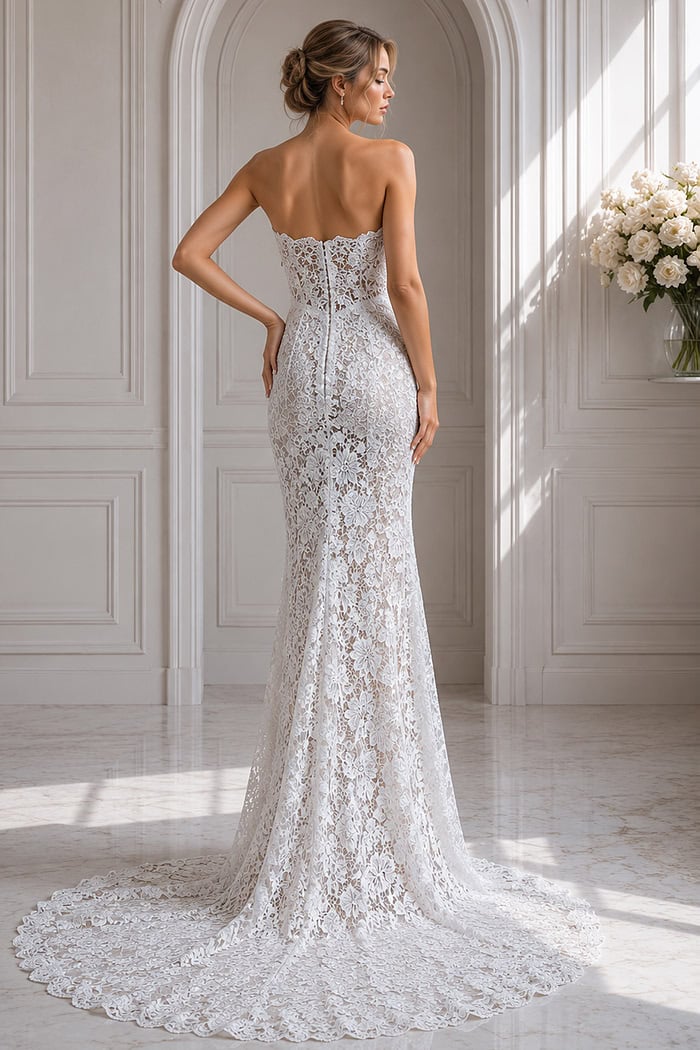 full body lace wedding dress Meredith Lace Bodycon Wedding Dress