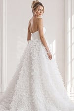 ruched bodice strapless a line wedding gown JB38958