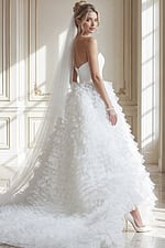 back of ruffled skirt ball gown JB38958