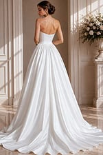 back of simple a line bridal gown JB39250