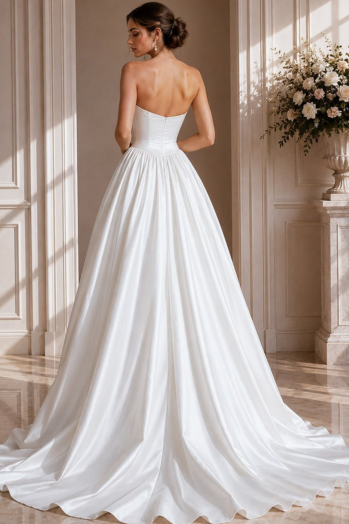 Strapless Satin Ball Gown Wedding Dress JB39250 | Jovani