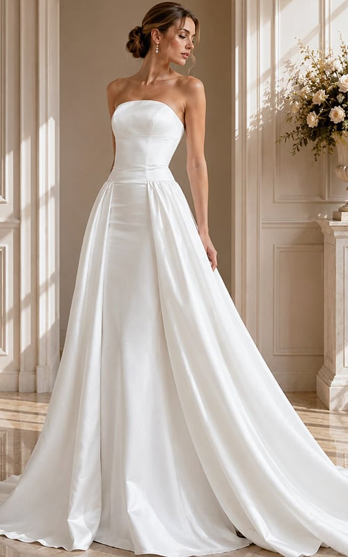 strapless aline white dress JB39250
