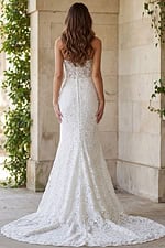 mermaid lace dress with back button JB39733