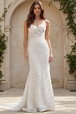 whitelace bridal gown gown with sweetheart neckline JB39733