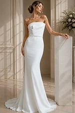 Elegant Clean-Line Mermaid Bridal Dress