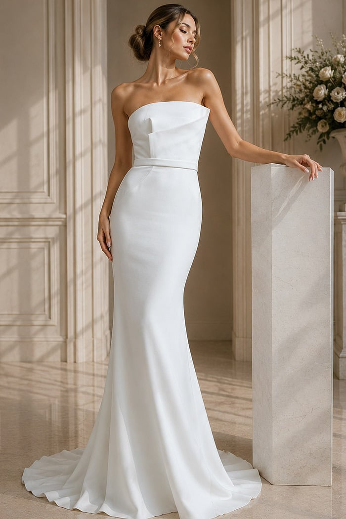 Elegant Clean-Line Mermaid Bridal Dress
