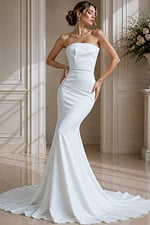 Minimalist Strapless Mermaid Bridal Gown