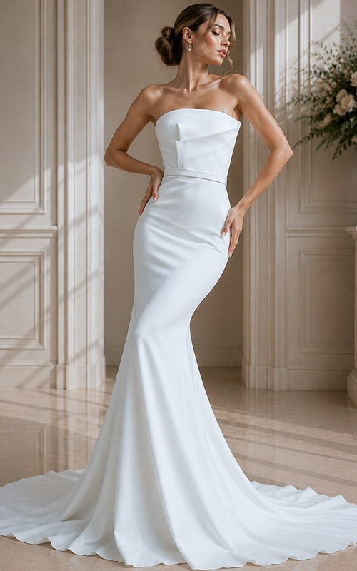 Minimalist Strapless Mermaid Bridal Gown