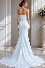 mermaid strapless dress with back button JB40597