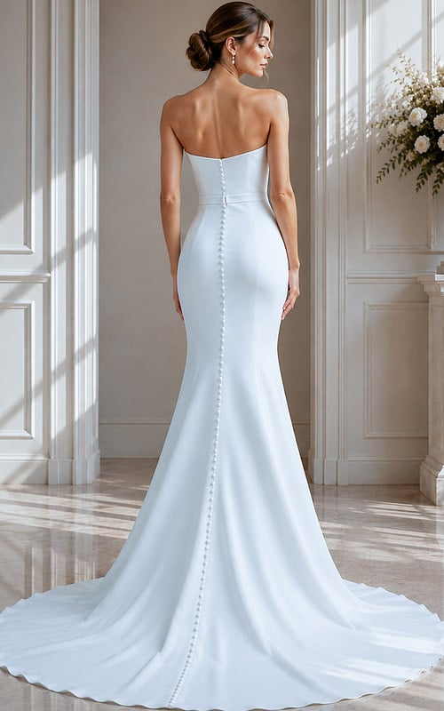 mermaid strapless dress with back button JB40597