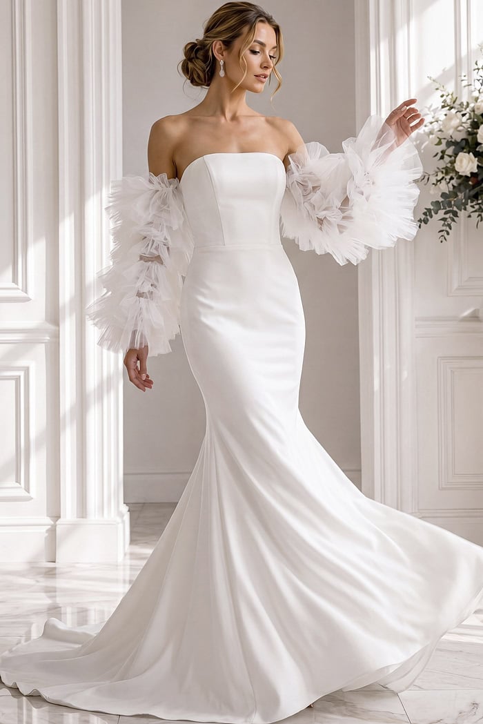 JB40601 Fitted Puffy Sleeve Dress