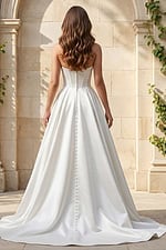 back of white corset bodice ball gown JB40825