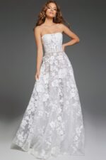 Jovani Couture S62942 Pageant Dress Feather Overskirt