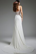 Off White Sheer Lace Back Wedding Dress JB42222 | Jovani