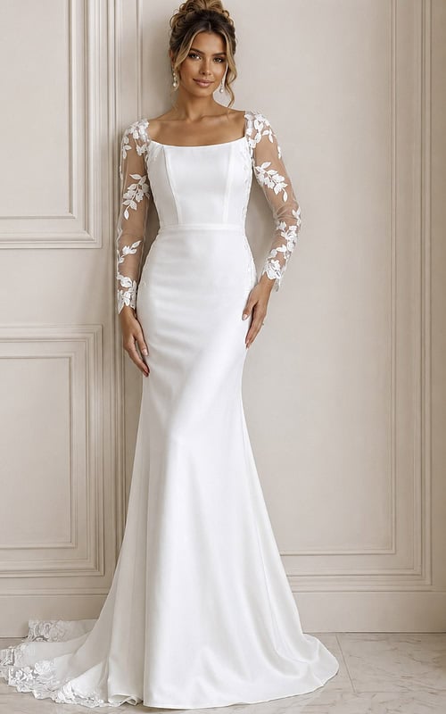 jovani white long sleeve dress Jovani 04240 White High Slit Bell Sleeve Gown