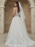 v back white ball gown JB42323