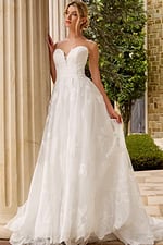 white tulle strapless wedding dress JB42324